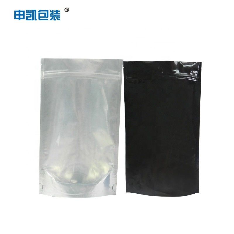 Customizable Size Aluminum Stand Up Pouch Clear Zipper Plastic Stand Up Bag